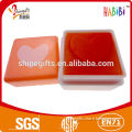 Orange cute heart rubber stamp handles